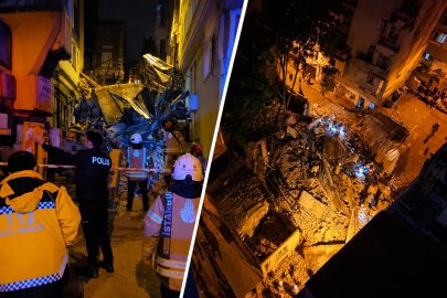BEYOĞLU'NDA GECE YARISI 5 KATLI BİNA ÇÖKTÜ