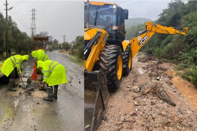 MUĞLA BÜYÜKŞEHİR EKİPLERİ SAĞANAK MESAİSİNDE