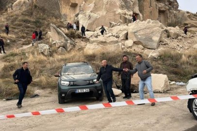 NEVŞEHİR'DE ÇÖKEN PERİBACASINDAN BİR KİŞİ BÖYLE ÇIKARILDI